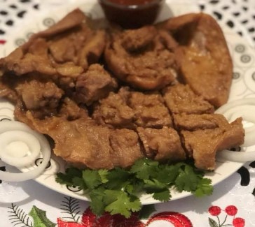 Trozos de carne dorados